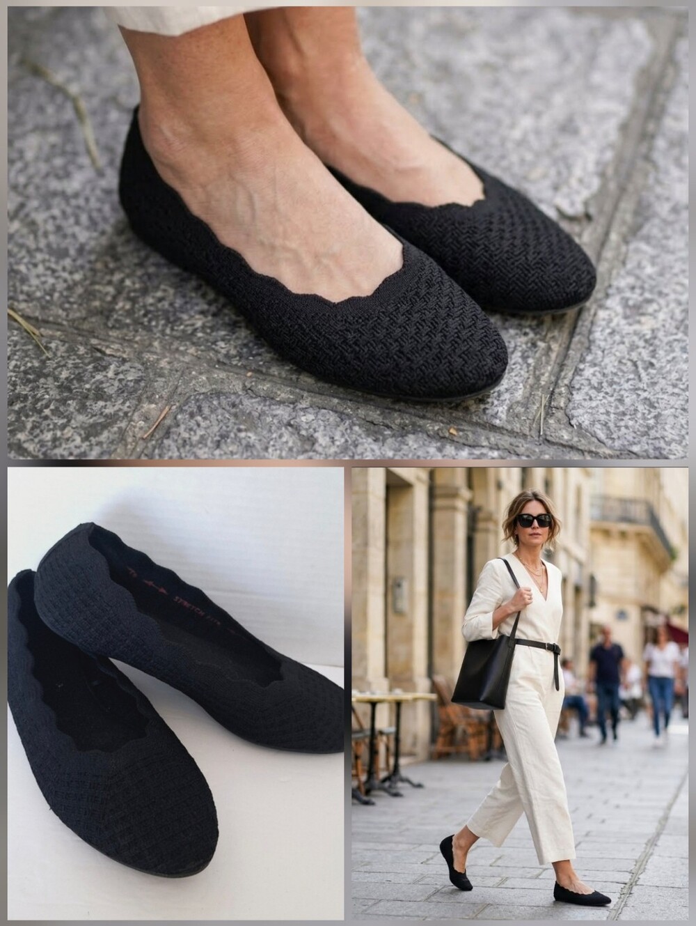 💙Skechers Elegant Black Women's Ballet Flats 🤍Size 8.5